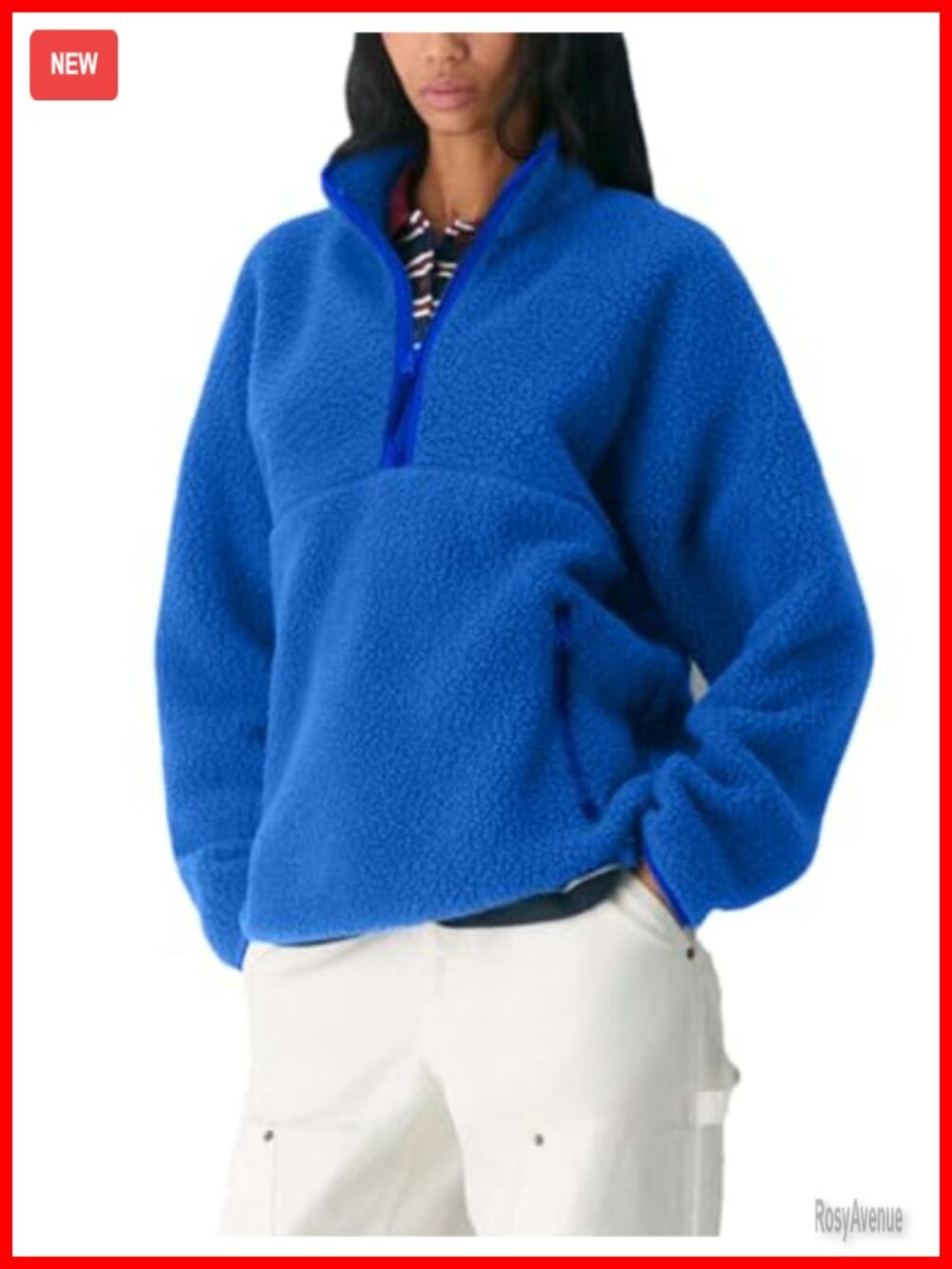 Quarter Zip Fleece Pullover Fuzzy Sherpa Jacket Fuzzy Warm
